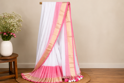 Mul Cotton Weaving Kanchi Border Saree