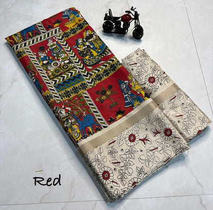 Kalamkari Mul Cotton Saree