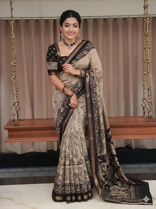 Marshmallow Kalamkari Saree